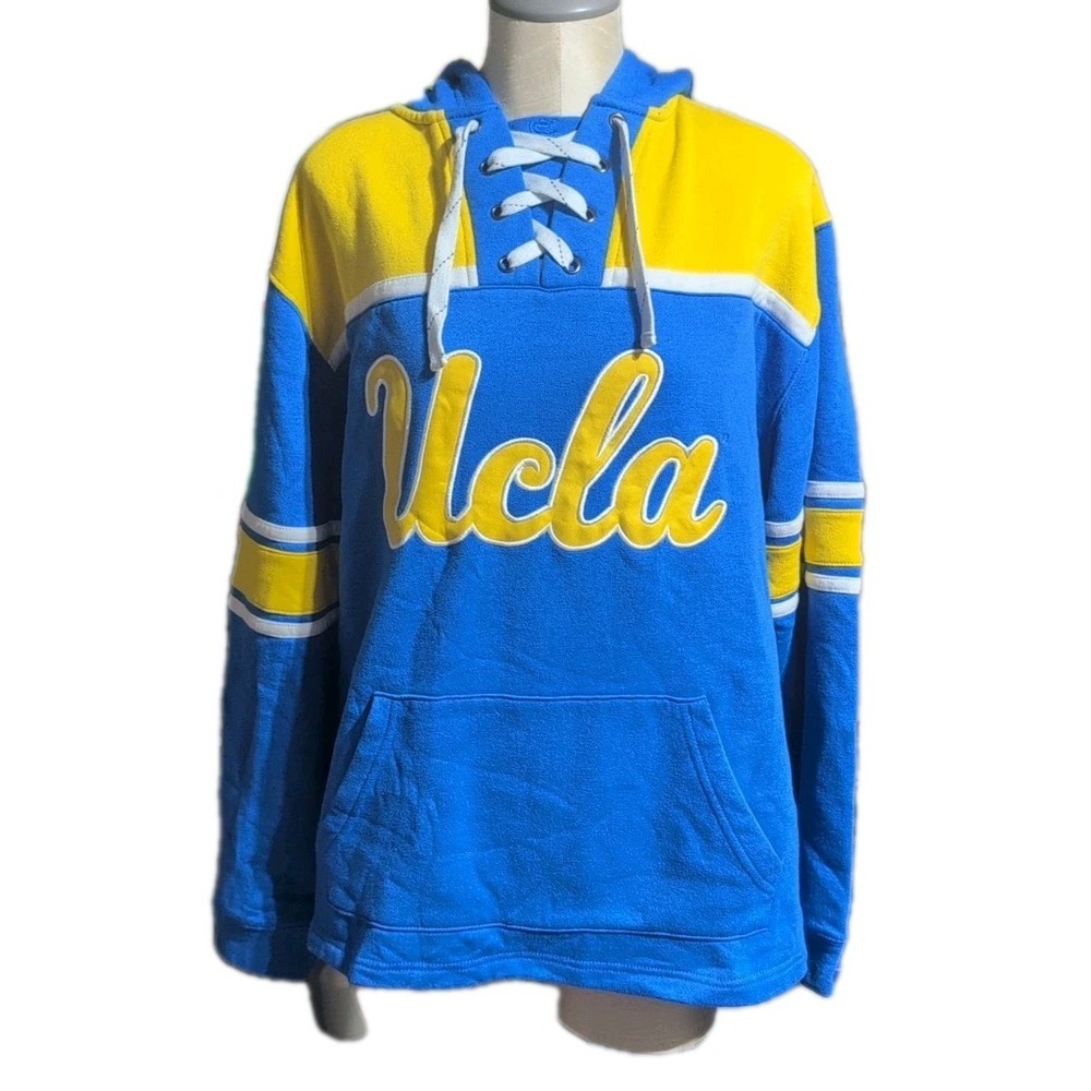 NWT Colosseum UCLA Bruins Todd Raglan Pullover Hoodie Sz XL Blue Team Logo